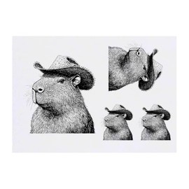 Azeeda 4 x 'Cowboy-Wasserschwein ' Temporäre Tattoos - Wasserfest, Hautfreundlich & Ungiftig · Transfers in Verschiedenen Größen (TO00081032)