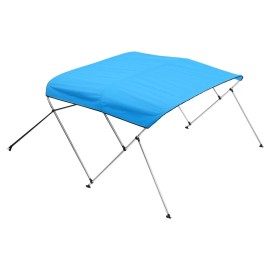 600D Polyester 3-Bow Boat Bimini Tops with Aluminum Alloy Frame Waterproof Sun Shade Boat Awning Canopy StorageColor: Pacific Blue Color, Size: Size 72x(85-90)x46 inch