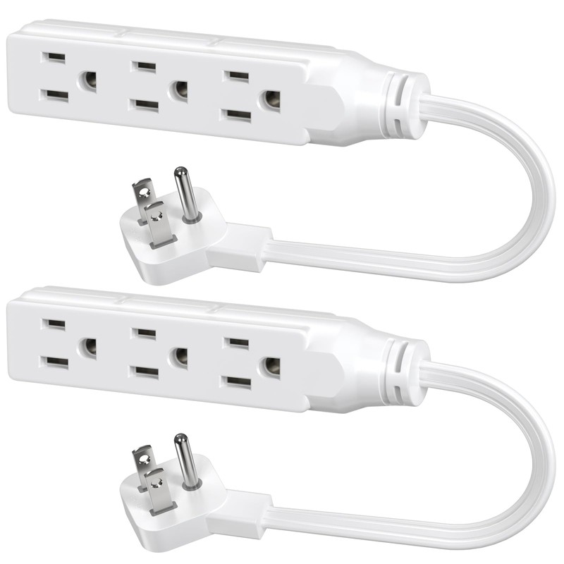 1 FT Short Power Extension Cord, HITRENDS 3 Outlet Extension