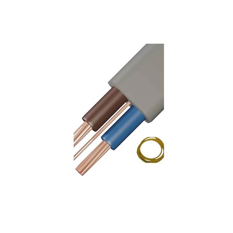 6mm Twin and Earth 6242Y Flat Grey Cable with a