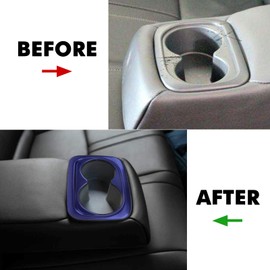 x xotic tech Interior Rear Seat Water Cup Holder Panel Frame Cover Trim, Sporty Blue, Compatible with Honda Civic 10th Gen 2016-2021 11th Gen 2022-up