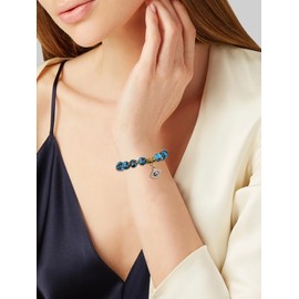 Evil Eye Bracelets for Women Natural Stone Healing Beaded Bracelet Evil Eye Charm Bead Bracelet Protection Kabbalah Amulet Bracelet for Good Luck (D)