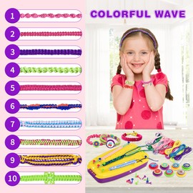 Ophy Friendship Bracelet Making Kit, Toys for Girls Ages 7 8 9 10 11 12 Year Old DIY Friendship Bracelet Arts and Craft Kit Girls Birthday Gift Bracelet Making Kits for Kids with 40 Pre-Cut Threads