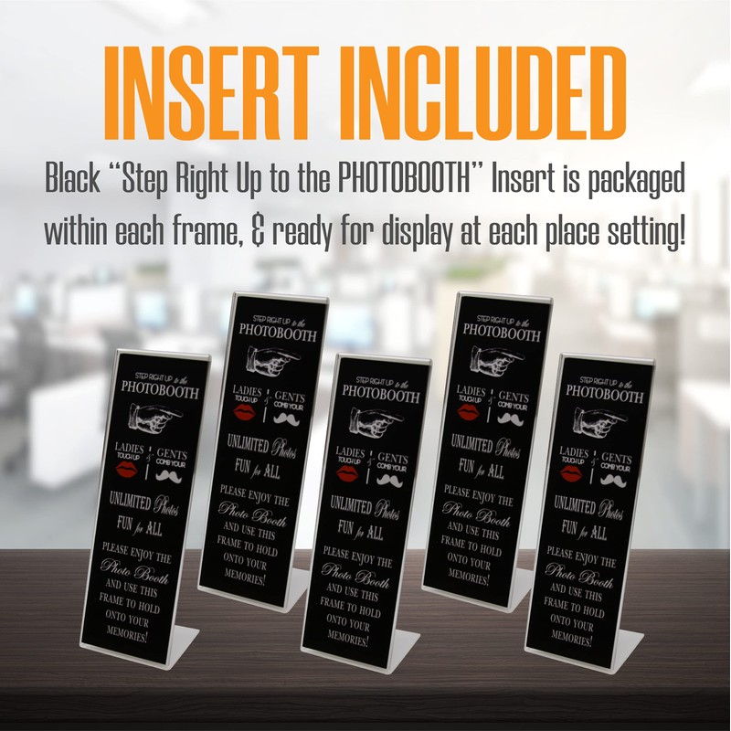 25 Slanted Photo Booth Frames with Inserts for 2x6 Photo