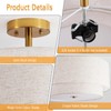 QHANTOMIZE 16" Semi Flush Mount Ceiling Light Fixture, 3-Light Black