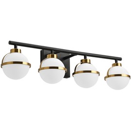 SOLFART 4 Light Bathroom Vanity Light Vintage Bathroom Light Fixtures Over Mirror Bronze Black Wall Sconce Bath Lighting