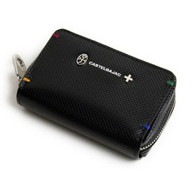 Castelbajac Torque Round Zipper Key Case Leather Accessories 096633 Black