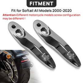 PSLER Motorcycle Rear Turn Signal Extension Holder Bracket License Plate Relocation Kit for Softail All Models 2000-2020 (Except FXDR), Chrome