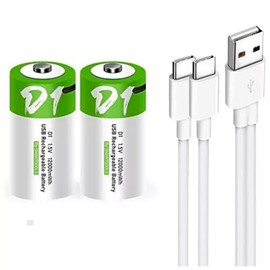 HYGE 2 Pilas D Recargables USB C 12,000mwh 1.5v | Carga Rapida | Alta Duración | Se cargan en 1.5 Horas | Ideal para Boiler de Paso, Juguetes, Linternas, Entre Otros aparatos