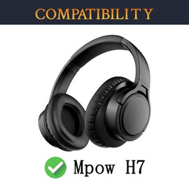 SOULWIT Kühlgel Ersatzpolster Ersatz Ohrpolster für Mpow H7 Bluetooth-Kopfhörer, Polster mit Ice Silk-Stoff, Geräuschisolierungsschaum