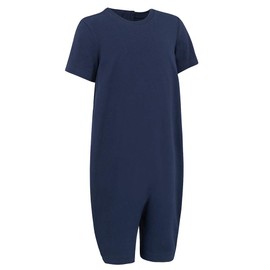 Kaycey Zip back Short Sleeve Short Leg Knee Length Jumpsuit, Adaptive Clothing for Kids with Special Needs, Soft Cotton, Navy,7-8 Years