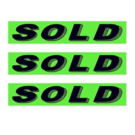 Car Dealer Vinyl Windshield Slogan Stickers - 3 Dozen (36 Piece) Chartreuse Window Sign Stickers for Car Lots (Sold)