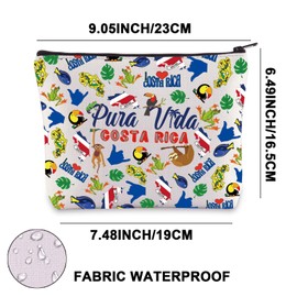 G2TUP Costa Rica Makeup Bag Costa Rica Travel Gifts North America Vacation Zipper Bag National Belief Gifts (bag)