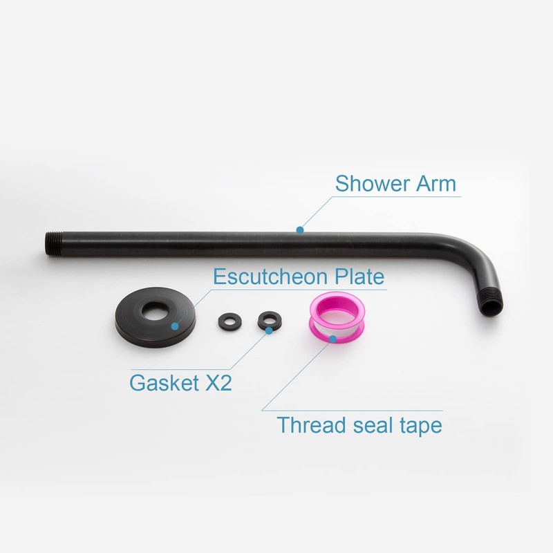 OFFO Shower Arm with Flange, 12 in Oil Rubbed Bronze