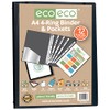 eco-eco A4 65% Recycled Presentation 4 Ring Binder with 12