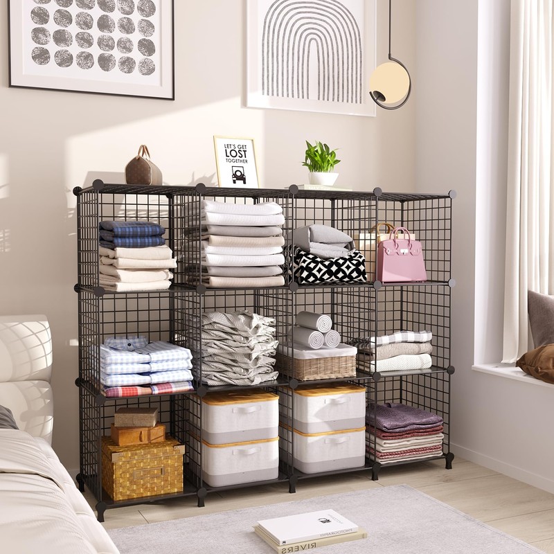 AWTATOS Wire Cube Storage Organizer, Closet Organizers and Storage, Metal