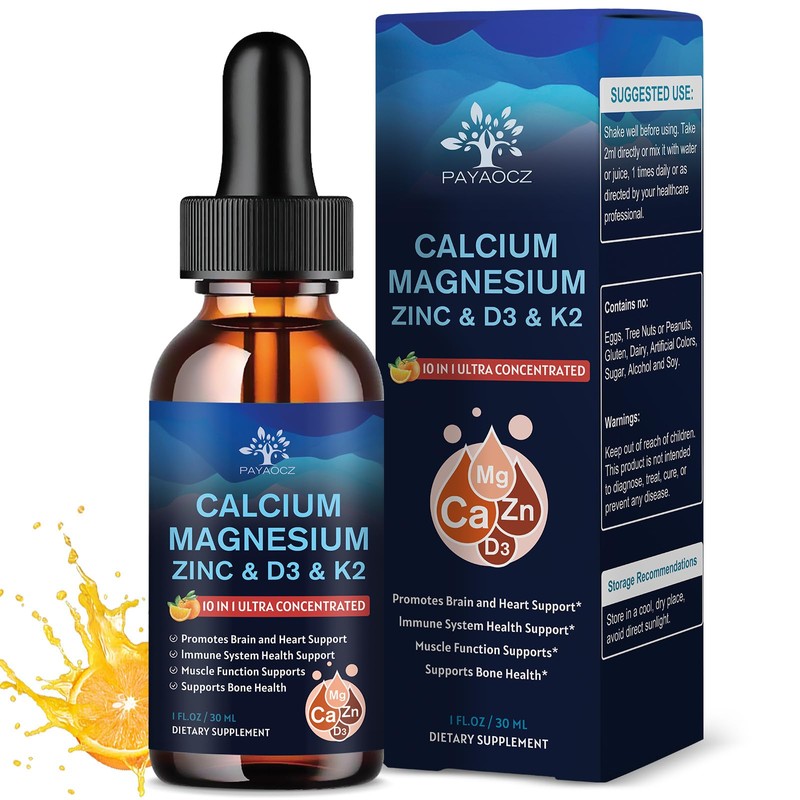 (2 Pack) 10 in 1 Magnesium Calcium Zinc Supplement with
