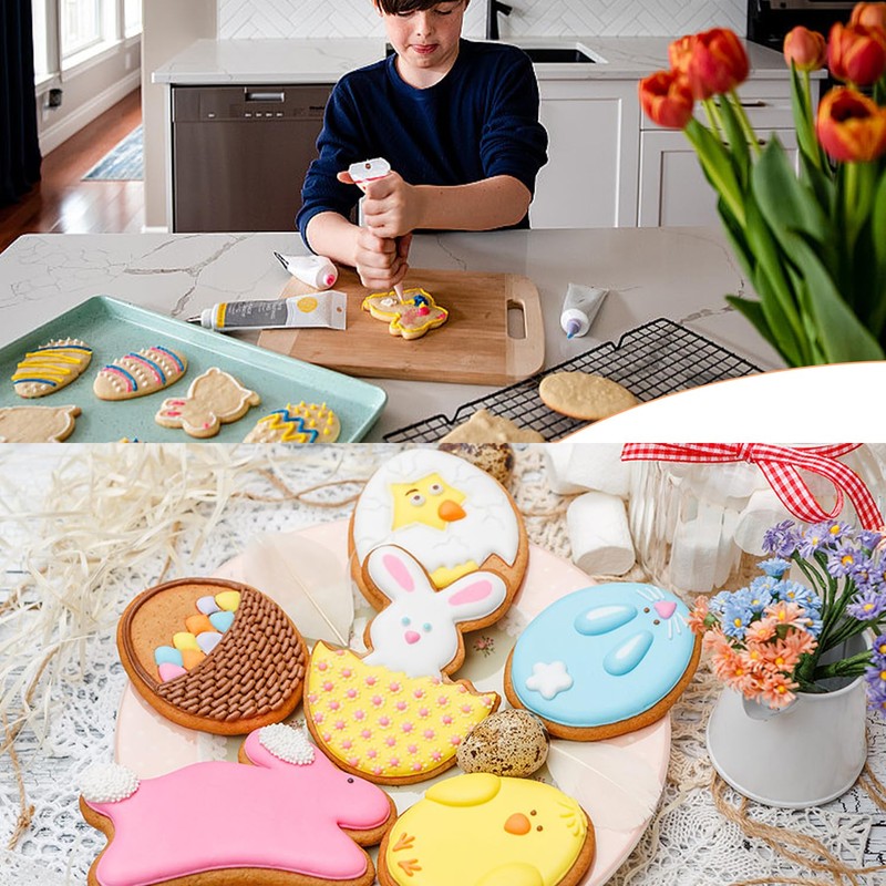 Easter Cookie Cutters, 9 PCS Stainless Steel Cookie Cutters -