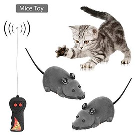 Semme Juguete Remoto del Ratón, Divertido Ratón Electrónico para Gatos y Perros, Control Remoto de Alta Simulación (Gris)