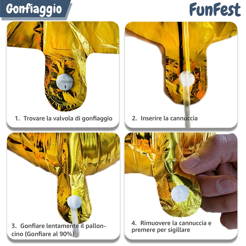 FUNFEST Palloncini 50° Compleanno Oro – Gigante 100cm