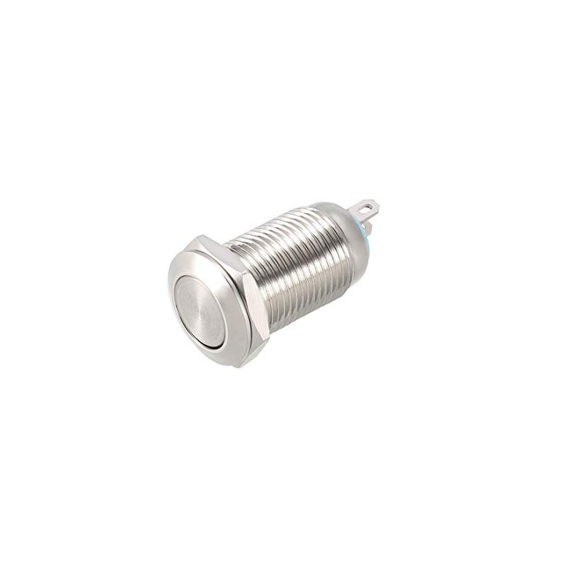 uxcell Momentary Metal Push Button Switch 10mm Mounting Dia 1NO