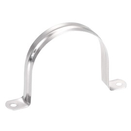 sourcing map 80mm(3.15") Rigid Pipe Strap, 2 Holes Tube Straps 201 Stainless Steel Tension Tube Clip Clamp 8pcs