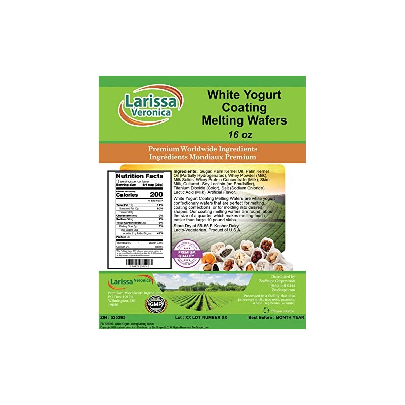 White Yogurt Coating Melting Wafers (16 oz, ZIN: 525295)