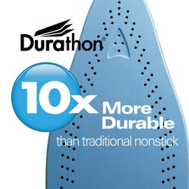 Hamilton Beach Steam Iron & Vertical Steamer for Clothes with Scratch-Resistant Soleplate, Adjustable Steam Settings + 8’ Cord Wrap, 3-Way Auto Shutoff, Anti-Drip, Self-Cleaning, 1500 Watts, Blue