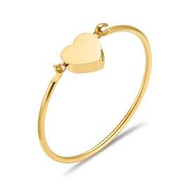 Cremation Jewelry Heart Urn Bracelet for Ashes Stainless Steels Heart Ashes Bracelet Bangle Memorial Cremation Bracelet Ashes Keepsake Jewelry Gifts for Women Girls Loss of Ones (Gold)