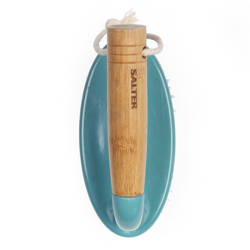 Salter LASAL71403C2EU7 Scrubbing Brush With Wooden Handle, Strong/Durable Stiff Bristles,