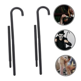 Vaguelly 2 Sets Costume Prop Staff Trick Aticks for Performance Plastic Crutch Sticks Black Party Supply Party Magician Crutch