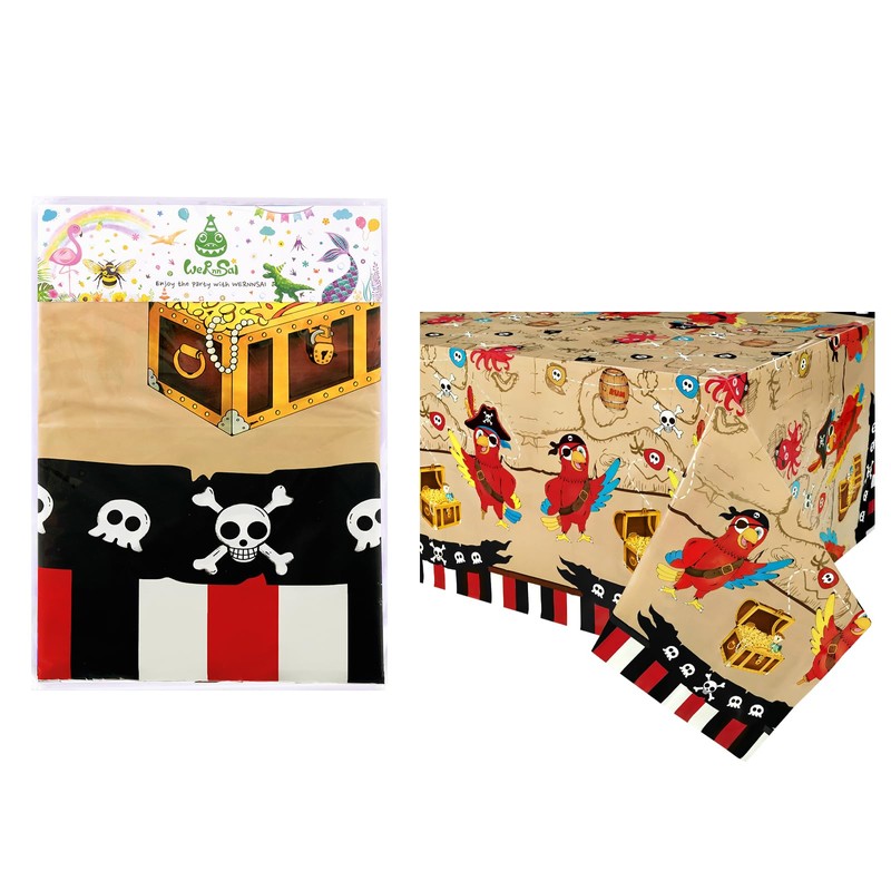 WERNNSAI Pirate Party Tablecloth - 108' × 54'' Pirate Table