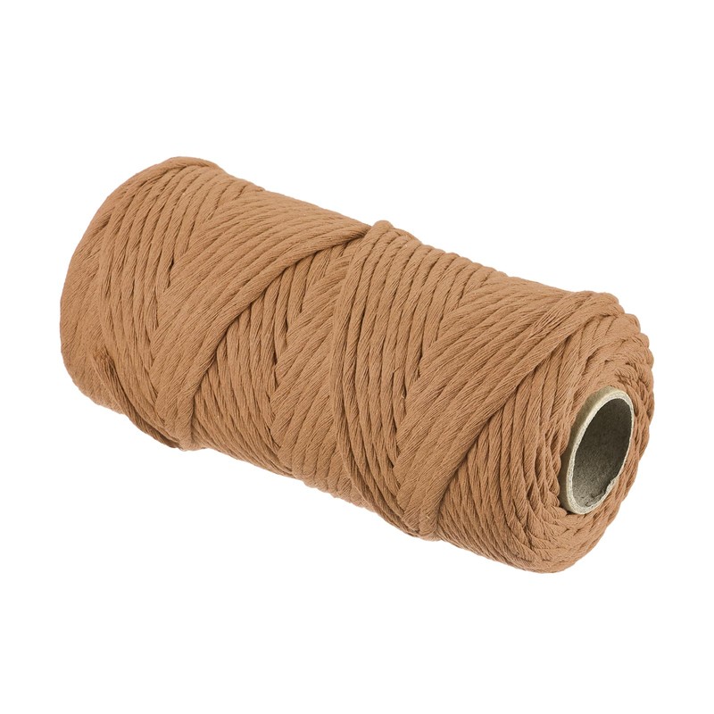 MECCANIXITY Cotton Rope Twisted Braided Twisted Single Strand Cord, Caramel