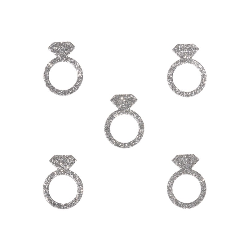 50 x Silver Engagment Ring Confetti | Bachellorette Engagement Table