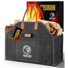MOUNTAIN GRILLERS Heavy Duty Canvas Firewood Carrier - Features Reinforced