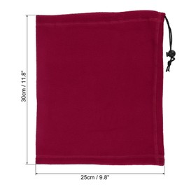 PATIKIL Winter Neck Warmer, 4 Pack Drawstring Warm Face Scarf Face Covering Windproof Neck Gaiter for Men Women, Wine Red