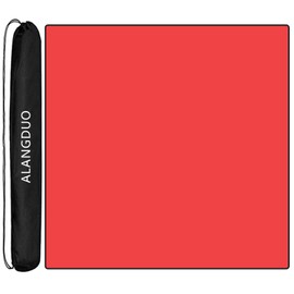 ALANGDUO Large Mahjong Mat with Black Carrying Bag, Anti Slip and Noise Reduction Table Cover for Mahjong, Poker, Card Games, Dominoes, Board Games, Slip Resistant Mat (34.5 X 34.5 Inches) (Mat-Red)