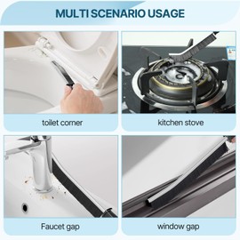 VOUM Crevice Cleaning Brush,Hard Bristle Long Thin Cleaning Brush，Bathroom Tile Groove Gap Brushes for Cleaning Home Kitchen Window Groove(3PCS)