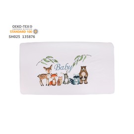 PINNKKU 3-Piece Crib Bedding Set for Boys, Includes Crib Skirt, Blanket, Crib Sheet, Crib Baby Bedding, Woodland Animals, Standard Crib Size