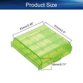 Heyiarbeit AA/AAA Battery Organizer Box PP Battery Storage Case Battery Holder Storage for Carrying Battery Green 4Pcs