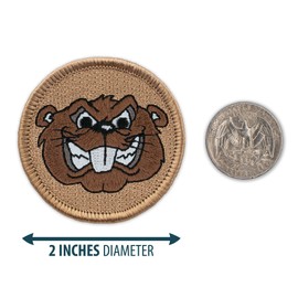 Angry Beaver Patrol Patch - 2" Diameter Round Embroidered Patch (Hook-Fastener)