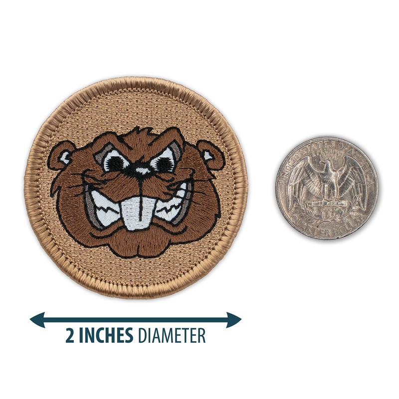 Angry Beaver Patrol Patch - 2" Diameter Round Embroidered Patch
