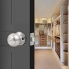 Probrico Brushed Satin Nickel Flat Ball Round Interior Door Handles