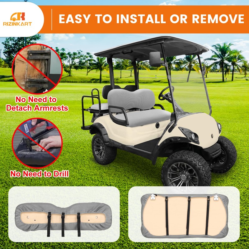 Golf Cart Front Seat Covers Set Fit for EZGO TXT/RXV,