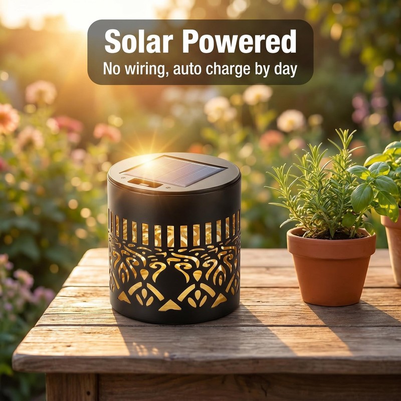 UGQQ Solar Post Cap Lights Outdoor, Waterproof Solar Powered Mandala