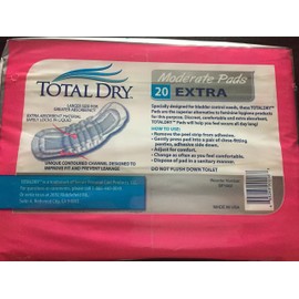 Total Dry Moderate Pads EXTRA 20 Count Bladder Control