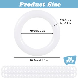Elegaperma 50pcs Roman Shade Rings,1 Inch O Ring, Plastic Rings for Crafts, Crochet, 1 Inch Plastic O Ring for Curtains, DIY Blinds, Hang on, Ring Roman Shades Circle Hook Craft Tool
