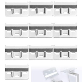 JUNMEIDO 10PCS Kitchen Cabinet Hanging Brackets Heavy Duty Cupboards Hanger Plate 60mm Galvanized Iron Cabinet Hanging Bracket Plates Wall Mounting Kitchen Cabinet Brackets for Bedroom Dinining Room