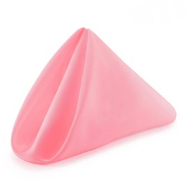 WedDecor 20 Inch Pink Cotton Polyester Table Napkin for Home, Hotel, Dinning, Wedding, Banquet, Party, Events, Hemmed Edges Lightweight & Machine Washable, 10pcs