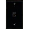 RiteAV 1 Gang 1 Port Cat6 Wall Plate - Black